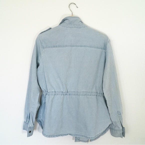 Blue and white striped utility jacket - Picture 3 of 5